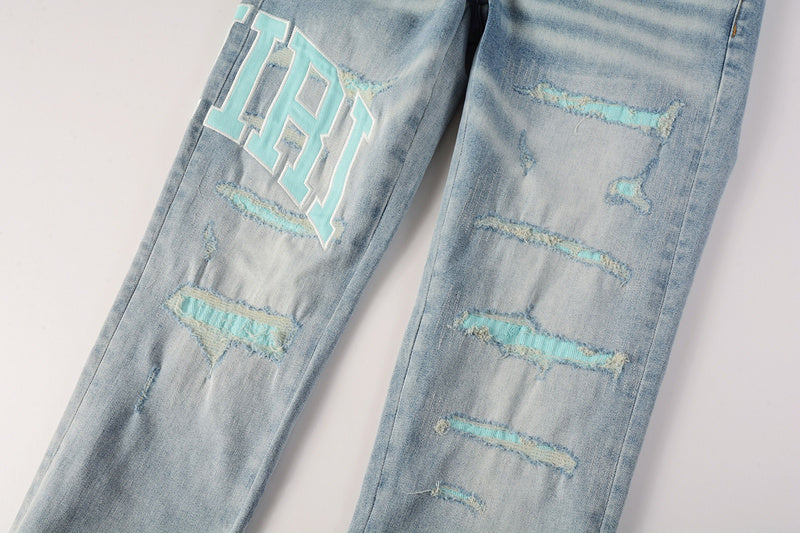 AMIRI Slim Jeans #8901 – Distressed Cotton Denim