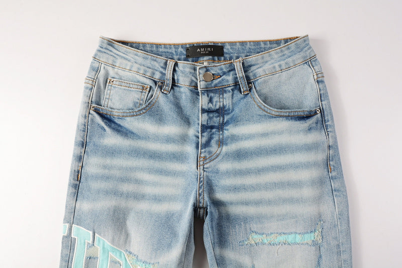 AMIRI Slim Jeans #8901 – Distressed Cotton Denim