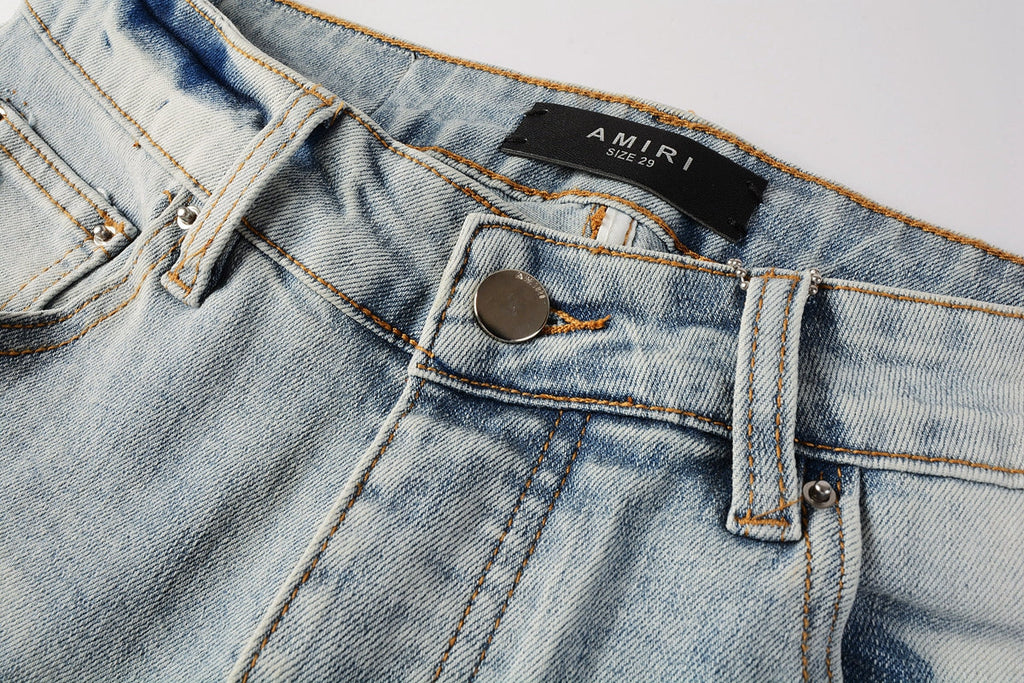 AMIRI Slim Jeans #8899 – Distressed Cotton Denim