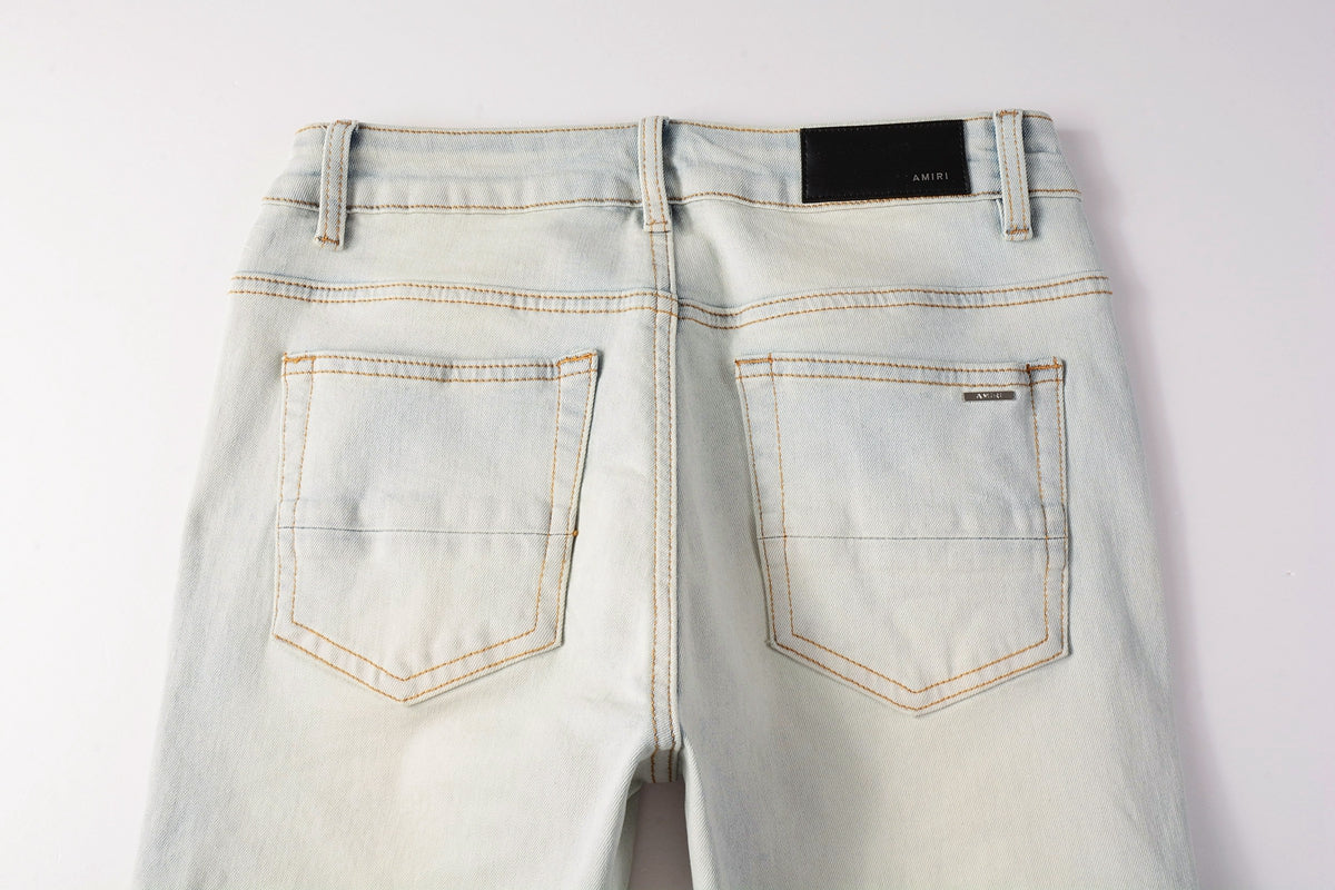 AMIRI Slim Jeans #8990 – Distressed Cotton Denim
