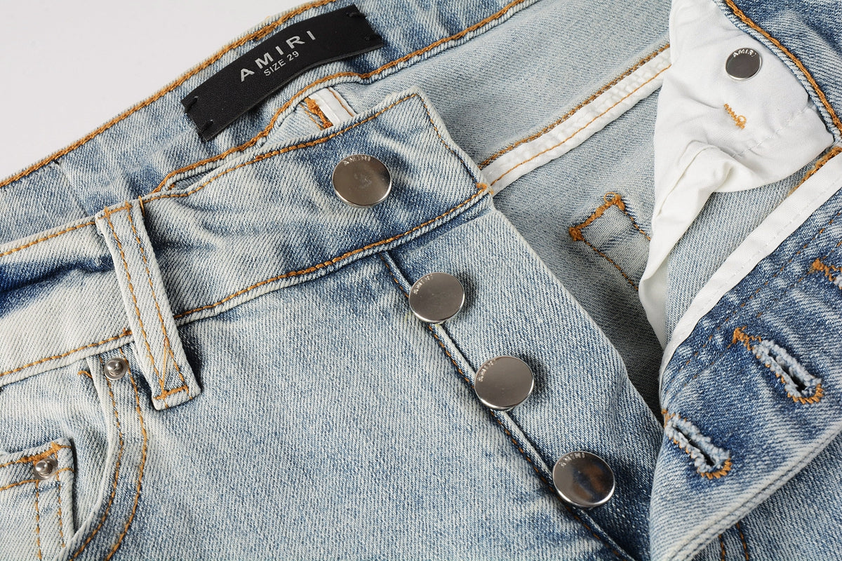 AMIRI Slim Jeans #8899 – Distressed Cotton Denim
