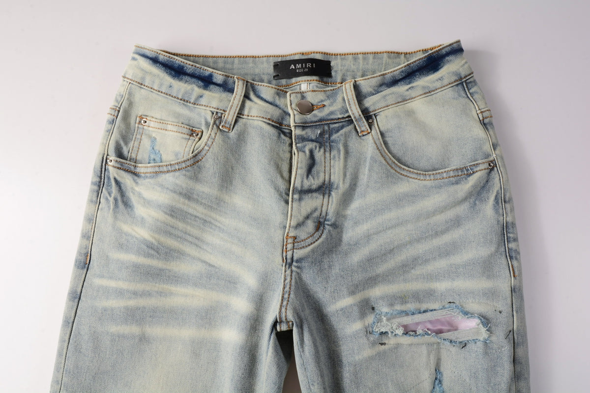 AMIRI Slim Fit Distressed Jeans – Full Length Denim