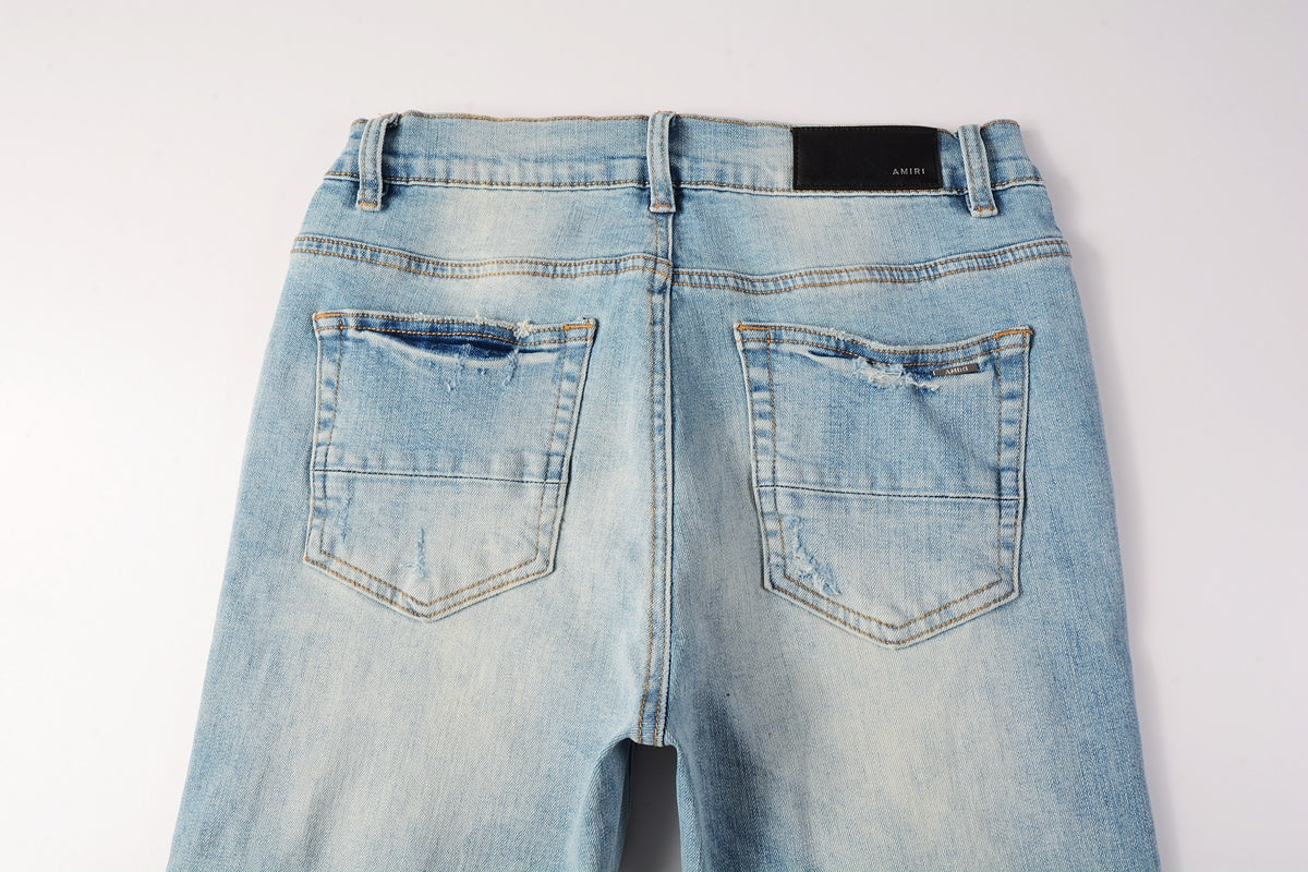 AMIRI Slim Fit Distressed Jeans – Full Length Denim